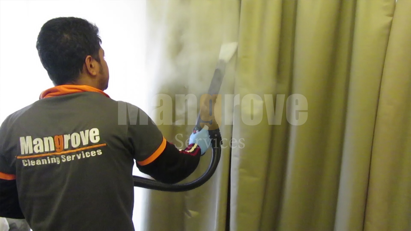 Curtain steam cleaning