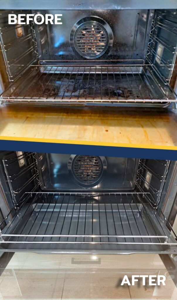 before and after photo comparison of oven cleaning services in dubai
