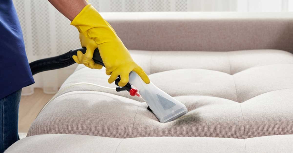sofa cleaning with steam cleaner